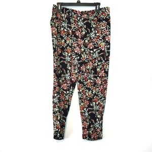 Jessica Simpson Floral Pants Medium Comfy Elastic Waist Pockets